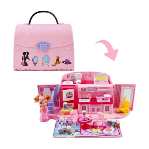 maleta infantil con casita de muñecas