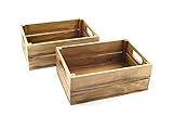 Hostelnovo - Caja de madera natural envejecida para fruta - Producto sostenible y de proximidad - Madera, marrón envejecido - 25 x 17 x 10 cm -...