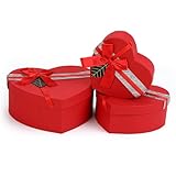 HWX Media Caja de regalo con forma de corazón, caja de regalo de corazón rojo para cumpleaños, boda, Navidad, San Valentín…