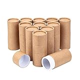 BENECREAT 12PCS 50ml Tubos de Cartón Kraft Contenedores Redondos de Papel Kraft para Lápices, Té, Dulce, Café, Cosmética, Manualidades...