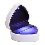 XLKJ Caja de Anillos LED Forma de Corazón, Cajas de Joyería para Propuesta, Compromiso, Boda, Regalo, Anillo Caja de Almacenamiento de Joyería...