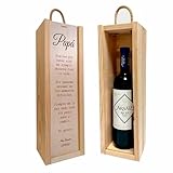 ADRI - Regalos originales personalizados para padres, madres, hermanos, abuelos - Caja de madera personalizada con botella de vino incluida para...