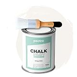 Pintura a la Tiza para Muebles 750ml + Brocha de Madera Especial Pack - Pintura para Muebles sin lijar - Pintura para Madera - Pintura Chalk...