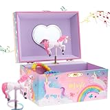 Jewelkeeper - Caja Musical para Joyas para Niñas, con Unicornio Algodón Azucarado - Melodía Beautiful Dreamer