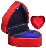 Caja de Regalo de Joyería con Luz LED, Moda Iluminado Anillo Caja de Terciopelo para Collar , Pulsera, Estuche de Almacenamiento para la...