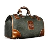 Handadsume Lona Impermeable + Cuero -Maletas de Viaje -Bolsos- Bolsa de Equipaje -Maleta -Fin de Semana -Bolsa de pernoctación -para Hombres...