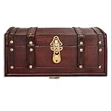 Brynnberg Caja de madera Flanders 30x20x15cm - Cofre del tesoro pirata de estilo vintage - Hecha a mano - Diseño retro - joyero - con candado