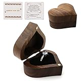 Caja de Anillos de Madera de Nogal Interior Suave de Terciopelo Pendientes Joyas Caja de Presentación de Madera Estuche para la Ceremonia de...