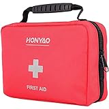 HONYAO Botiquín de Primeros Auxilios, Bolsa Médica de Emergencia 220 Piezas - Kit de Supervivencia para el Casa, Automóvil, Oficina,...