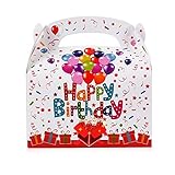 FLOFIA 30PCS Cajas Cumpleaños de Regalo Bolsas Regalo Infantil Niños de Cartón con Estampado de Happy Birthday para Envoltura Regalos...