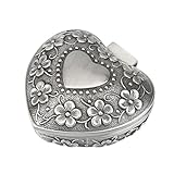 - Joyero de metal tallado en forma de corazón para anillos de joyería vintage, cajas de almacenamiento para el día de la , para mujeres y...