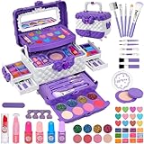 Maquillaje para Niñas - 55 Pcs Lavable de Maquillaje para Niñas Juguetes,Regalo de Princesa para Niñas, Cumpleaños y Navidad de para Niñas 3...