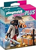 PLAYMOBIL Especiales Plus - Pirata con Cofre del Tesoro (4767) - Pirata con Cofre del Tesoro, Juego de construcción, 10 x 3,5 x 12,5 cm, (4767)