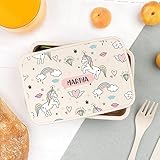 Wanapix | Fiambrera Unicornio Personalizada | Caja Merienda con Nombre para Colegio/Guardería | Comida/Almuerzo | Con Cubiertos | Sin BPA |...