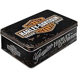 Nostalgic-Art Caja ​Plana de Metal Retro Harley-Davidson – – Idea de Regalo para Amante a Moto, Lata metálica con Tapa, Diseño Vintage,...