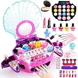 Maquillaje para Niñas, Juguetes Niñas 3 4 5 6 7 8 Años Kit de Maquillaje Niñas Lavables y Seguros Estuche Maletin Maquillaje Niñas...