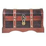 Brynnberg Caja de madera - Croco 30x17x16cm - Cofre del tesoro pirata de estilo vintage - Hecha a mano - Diseño retro - joyero - con candado