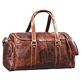 STILORD 'Myles' Bolso de Viaje Vintage Cuero Hombre | Gran Equipaje XL de Cuero de Vaca | Bolso Week-End con Correa, Color:Kara - Cognac