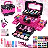 Juguetes de Maquillaje para Niñas - 57 PCS Lavable de Maquillaje para Niños Juguetes,Kit de Maquillaje para Niño,Regalo de Princesa para...