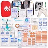 HONYAO Botiquín de Primeros Auxilios de 200 piezas, Mini Kit de Supervivencia Bolsa Médico de Emergencia Completo para Hogar Coche Barco Lugar...