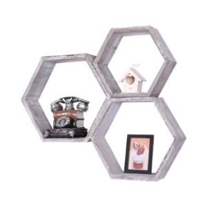 estantes flotantes Hexagonales forma panal de abeja