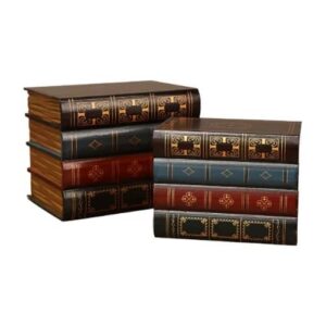 2 cajas de libros falsos de madera, estilo vintage
