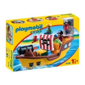 PLAYMOBIL 1.2.3 Barco Pirata a Partir de 1.5 Años