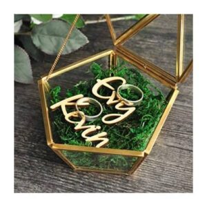 Caja geométrica de anillos de boda personalizada