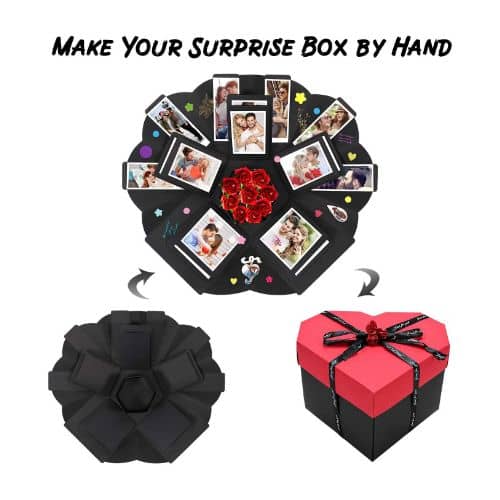 cajas explosion box en forma corazon para san valentin