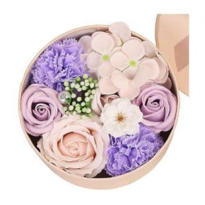 Caja redonda Flores de jabón Regalo cumpleaños