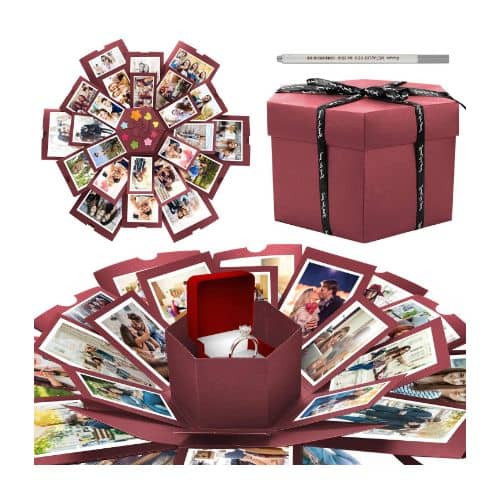  caja explosion box gexagonal con fotos para dia enamorados