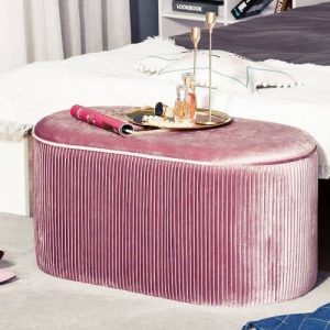 banco tapizado con felpa rosa