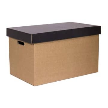 caja carton kraft grande con tapa asas