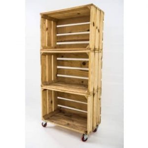 estanteria con ruedas cajas madera fruta