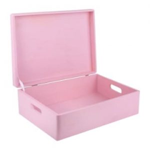 caja madera pintada rosa