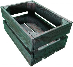 caja madera pintada verde