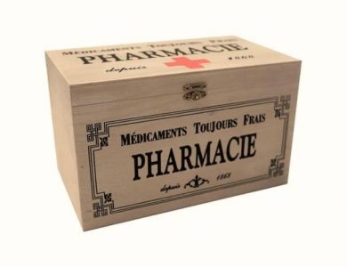 caja de madera farmacia reseña