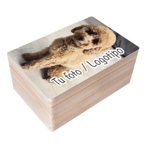 caja madera con tapa personalizada con foto de perro