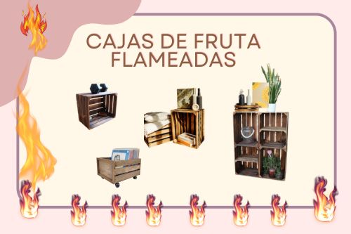 cajas de madera fruta flameadas comprar